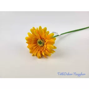 Gerbera szálas selyemvirág 42 cm - Napsárga
