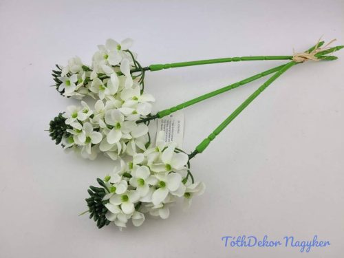 Bugás apró virágos köteg 38cm - Fehér