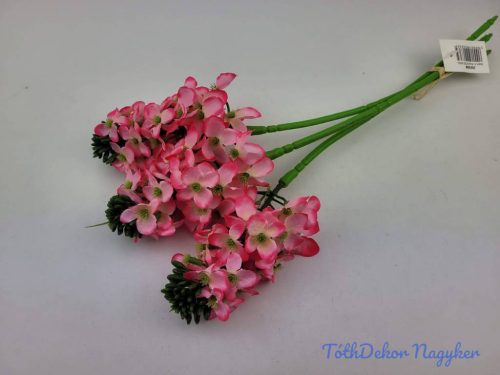Bugás apró virágos köteg 38cm - Sötét Rózsaszín