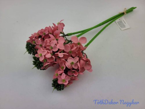 Bugás apró virágos köteg 38cm - Korall