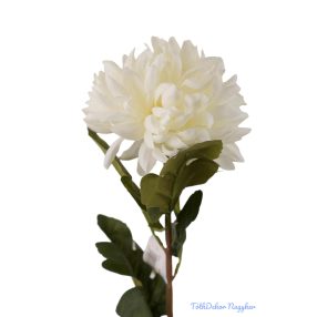 Dús fejű krizantém szálas selyemvirág 74cm - Krém