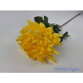 Krizantém szálas selyemvirág 74cm - Sárga