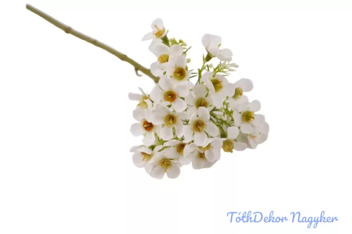 Apró virágos szálas díszítő 33cm - Fehér
