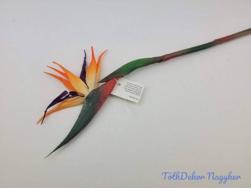 Strelitzia / Papagájvirág élethű gumis 63 cm