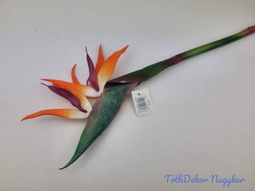 Strelitzia / Papagájvirág élethű gumis 84 cm