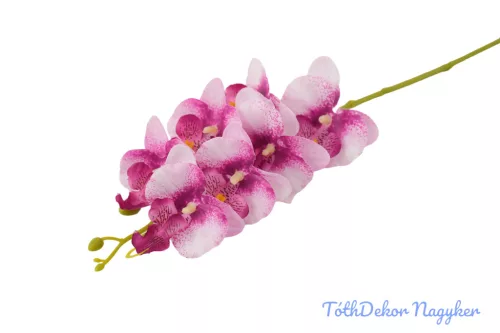 Orchidea 7 fejes ág 62cm - Cirmos Rózsaszín