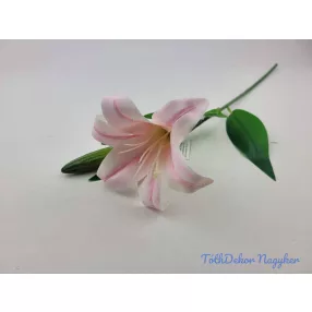 Liliom szálas gumis művirág 47cm - Halvány Rózsaszínes