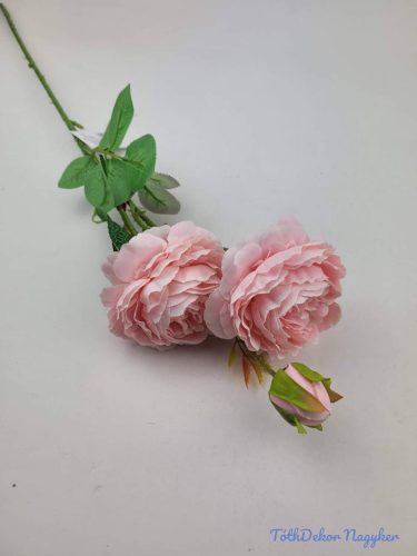 Boglárka 2fej+1bimbó szálas selyemvirág 60cm - Rózsaszín