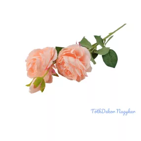   Boglárka 2fej+1bimbó szálas selyemvirág 60cm - Sötét Barack