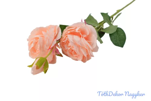 Boglárka 2fej+1bimbó szálas selyemvirág 60cm - Sötét Barack