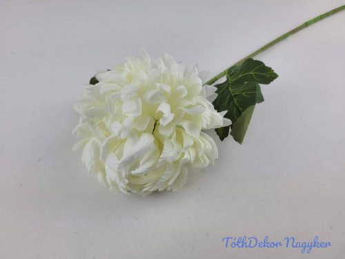 Krizantém szálas selyemvirág D14cm M54cm - Törtfehér