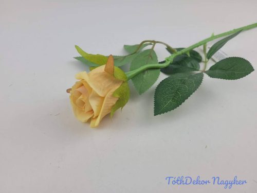 Bimbós rózsa szálas bársonyos 49cm - Sárgás