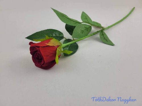 Bimbós rózsa szálas bársonyos 49cm - Piros