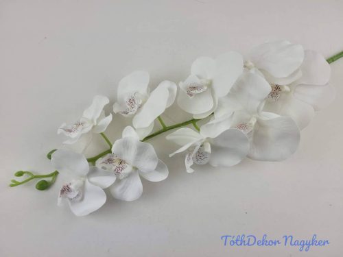 Orchidea 9 vegyes fejes ág 102cm - Fehér