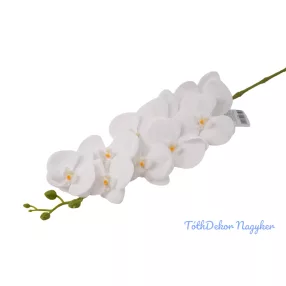 Orchidea ág gumírozott eres selyem 90cm - Fehér