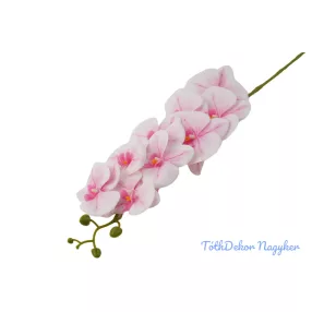   Orchidea ág gumírozott eres selyem 90cm - Fehér-Rózsaszín