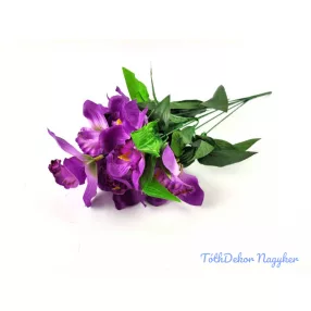 Orchidea 7 ágú selyem csokor 45 cm - Lila