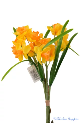 Gumis nárcisz 5 szálas köteg 28cm - Napsárga