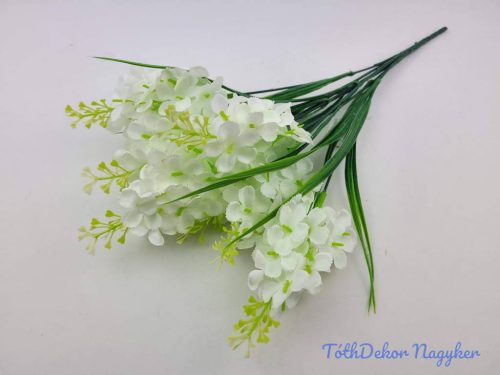 Orgona 7 ágú selyem csokor 38cm - Fehér