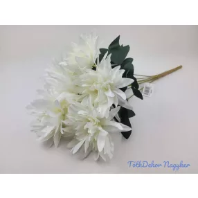 Dália 7 ágú selyem csokor 45cm - Fehér