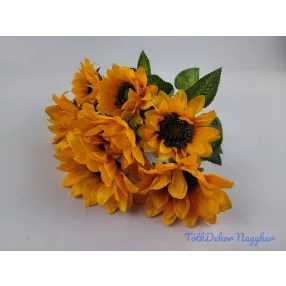 Napraforgó 7 ágú selyemvirág csokor 42 cm