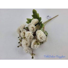 Krizantém 5 ágú selyemvirág csokor 28cm - Púder