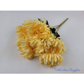 Krizantém 7 ágú selyemvirág csokor 44cm - Barack
