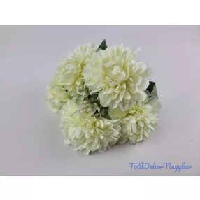 Dália 5 fejes selyemvirág csokor 29cm - Krém