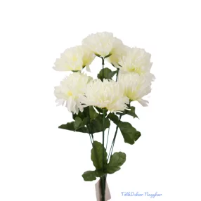 Krizantém 7 ágú selyemvirág csokor 35cm D6,5cm - Krém