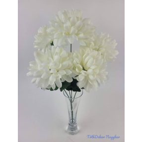 Krizantém 5 ágú selyemvirág csokor 38cm - Krém