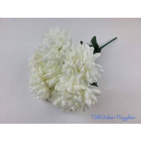 Krizantém 7 ágú selyemvirág csokor D11cm M39cm - Krém
