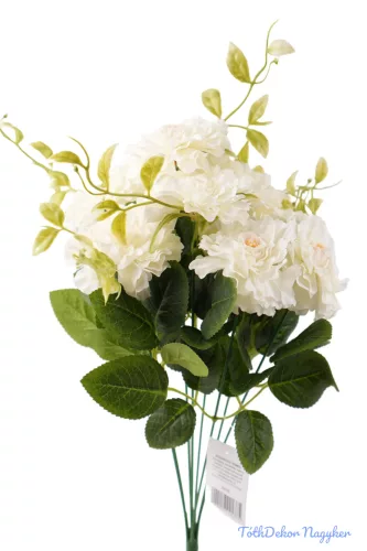 Cínea 9 ágú selyem csokor 46 cm - Törtfehér