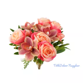 Rózsa-Orchidea 18 ágú csokor 45 cm - Pinkes Rózsaszín