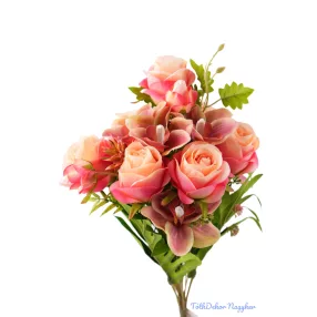 Rózsa-Orchidea 18 ágú csokor 56 cm - Pinkes Rózsaszín