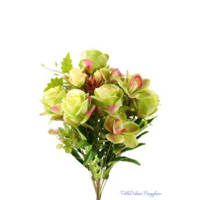 Rózsa-Orchidea 18 ágú csokor 56 cm - Zöld