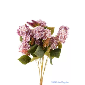 Hortenzia 15 ágú bogáncsos csokor 58 cm - Lilás