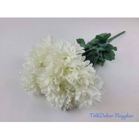 Krizantém 9 ágú selyemvirág csokor D11cm M47cm - Krém