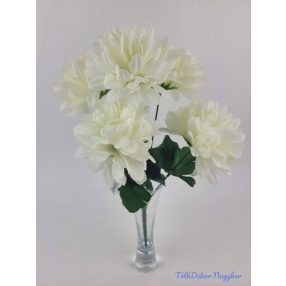 Krizantém 5 ágú selyemvirág csokor 37cm - Krém