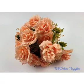 Rózsa 18 ágú selyemvirág csokor 45 cm - Rózsaszín