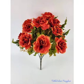 Rózsa 18 ágú selyemvirág csokor 45 cm - Piros