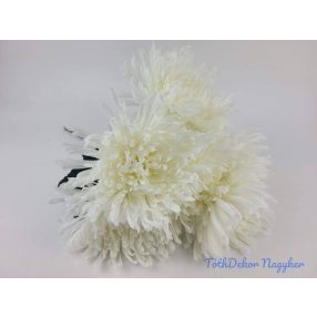 Pók krizantém 7 ágú selyem csokor 44cm - Krém