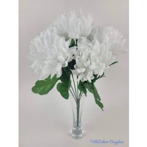 Krizantém 7 ágú selyem csokor 36cm - Fehér