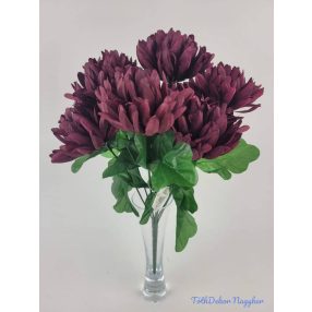 Krizantém 7 ágú selyem csokor 36cm - Bordó