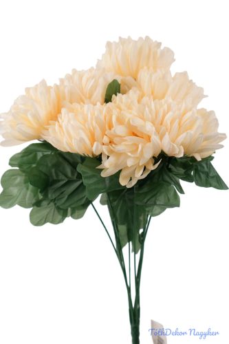 Krizantém 9 ágú selyemvirág csokor 42cm - Barack