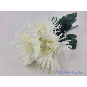 Pók krizantém 7 ágú selyem csokor 42cm - Krém