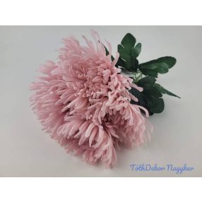   Pók krizantém 7 ágú selyem csokor 42cm - Fáradt Rózsaszín