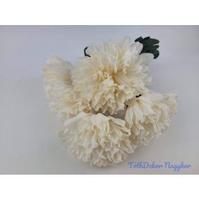 Krizantém 5 ágú selyem csokor 42cm - Barack