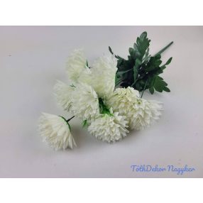   Krizantém 9 ágú szatén virágos csokor D8,5 M50cm - Krém