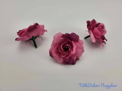 Rózsa selyemvirág fej 5 cm - Mályva