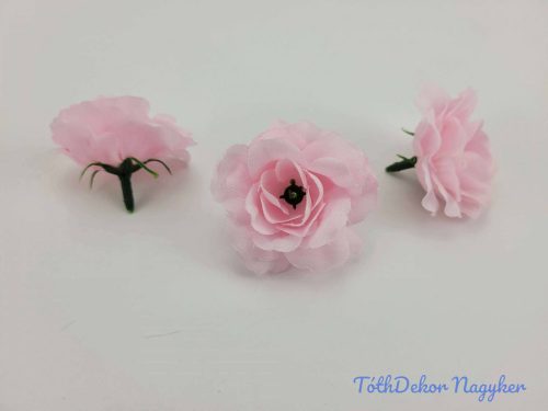 Rózsa selyemvirág fej 5 cm - Babarózsaszín